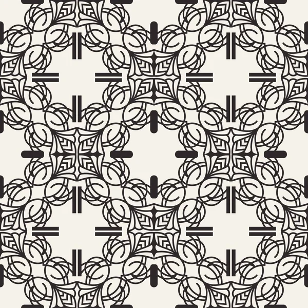 Seamless geometric pattern. Black and white ornamental background. Endless repeating ornate modern art deco texture for wallpaper, packaging, banners, invitations, business cards, fabric prints — Stock Vector