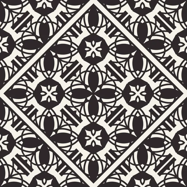 Black and white ornamental seamless pattern. Vintage retro ornate modern art deco background. Great for fabric and textile, wallpaper, packaging or any desired idea — Stock Vector
