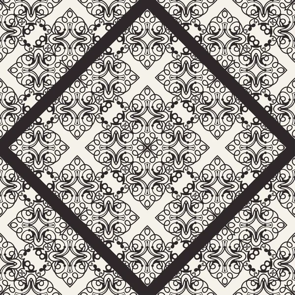 Black and white ornamental seamless pattern. Vintage retro ornate modern art deco background. Great for fabric and textile, wallpaper, packaging or any desired idea — Stock Vector