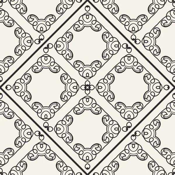 Black and white ornamental seamless pattern. Vintage retro ornate modern art deco background. Great for fabric and textile, wallpaper, packaging or any desired idea — Stock Vector