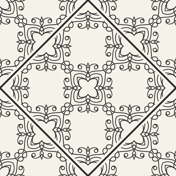 Black and white ornamental seamless pattern. Vintage retro ornate modern art deco background. Great for fabric and textile, wallpaper, packaging or any desired idea — Stock Vector