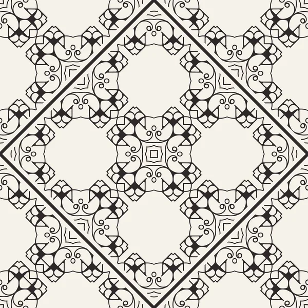 Black and white ornamental seamless pattern. Vintage retro ornate modern art deco background. Great for fabric and textile, wallpaper, packaging or any desired idea — Stock Vector