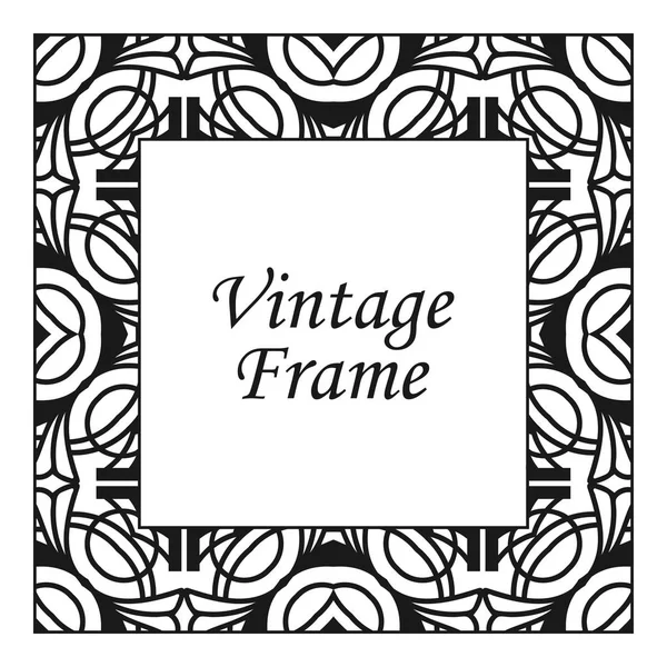 Vintage floresce ornamento redemoinhos linhas quadro modelo vetor ilustração. Fronteiras vitorianas para cartões de felicitações, convites de casamento, publicidade ou outro design e lugar para texto . — Vetor de Stock