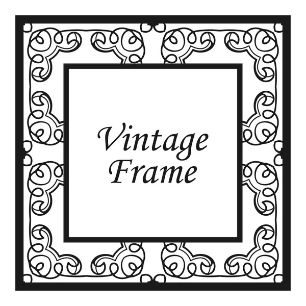 Vintage mengembangkan ornamen berputar-putar garis frame gambar vektor. Batas Victoria untuk kartu ucapan, undangan pernikahan, iklan atau desain dan tempat lain untuk teks . - Stok Vektor