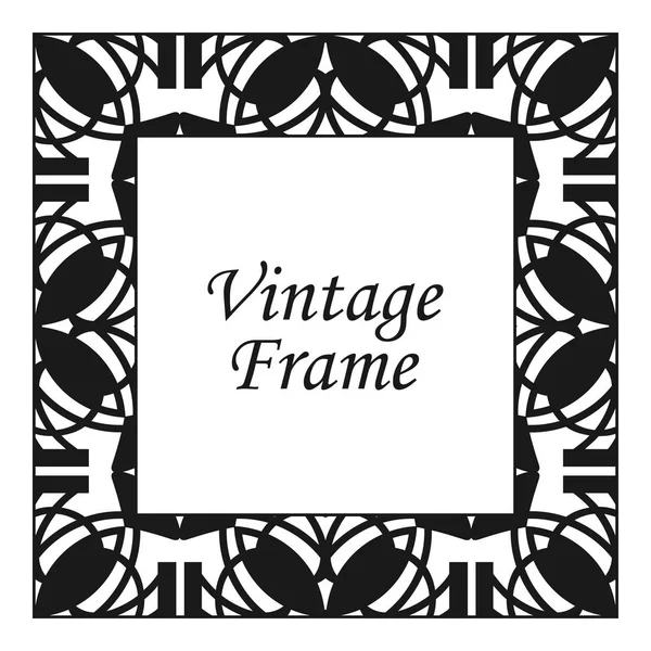 Vintage floresce ornamento redemoinhos linhas quadro modelo vetor ilustração. Fronteiras vitorianas para cartões de felicitações, convites de casamento, publicidade ou outro design e lugar para texto . — Vetor de Stock