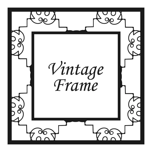 Vintage floresce ornamento redemoinhos linhas quadro modelo vetor ilustração. Fronteiras vitorianas para cartões de felicitações, convites de casamento, publicidade ou outro design e lugar para texto . — Vetor de Stock