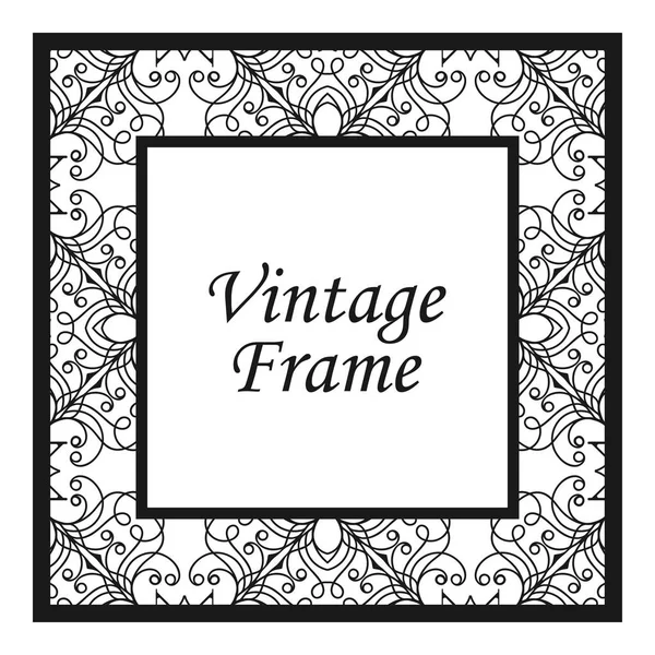 Vintage flourishes ornament swirls lines frame template vector illustration. Victorian borders for greeting cards, wedding invitations, advertising or other design and place for text. — Stock Vector