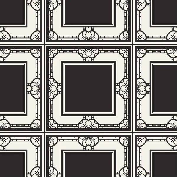 Seamless geometric pattern. Vector abstract classical modern art deco background in black and white color — Stock Vector