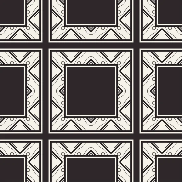 Folytonos geometriai mintázat. Vector absztrakt klasszikus modern Art Deco háttér fekete-fehér színben — Stock Vector