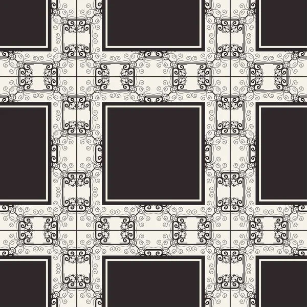 Seamless geometric pattern. Vector abstract classical modern art deco background in black and white color — Stock Vector