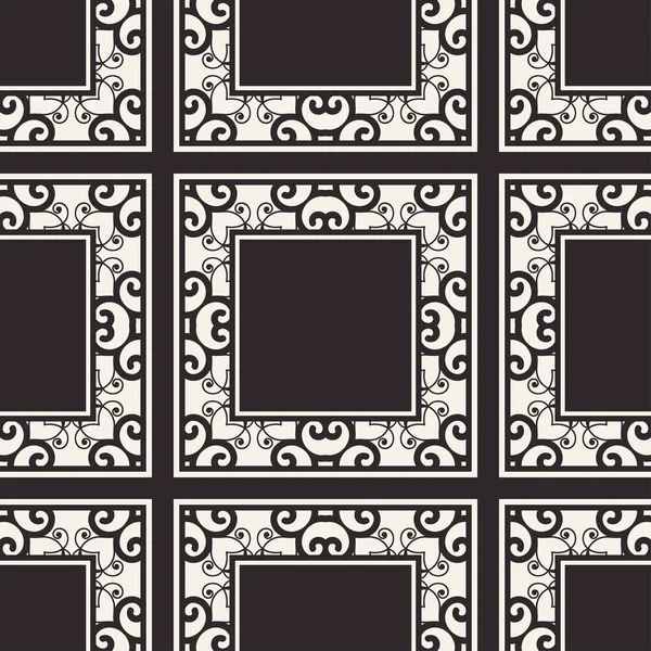 Patrón geométrico sin costuras. Vector abstracto clásico moderno art deco fondo en color blanco y negro — Vector de stock