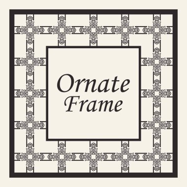 Dikdörtgen oranlarda dekoratif çerçeve ve kenarlık. Tasarım için Retro vintage süs modern art deco lüks eleman.