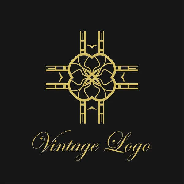 Plantilla de diseño de logotipo de adorno vectorial. Lujo vintage moderno art deco elemento. Se puede utilizar como emblema . — Archivo Imágenes Vectoriales