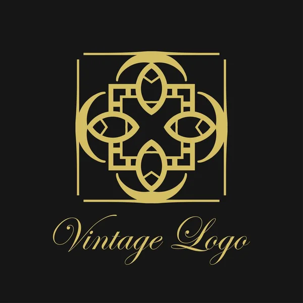 Plantilla de diseño de logotipo de adorno vectorial. Lujo vintage moderno art deco elemento. Se puede utilizar como emblema . — Archivo Imágenes Vectoriales