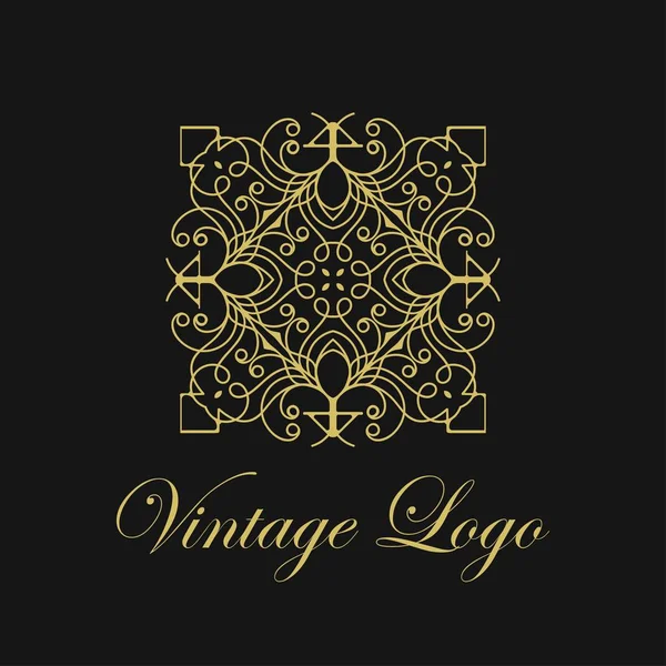 Šablona návrhu loga s vektorovou ozdobou Luxusní starožitnější prvek Art Deco. Může být použit jako emblém. — Stockový vektor