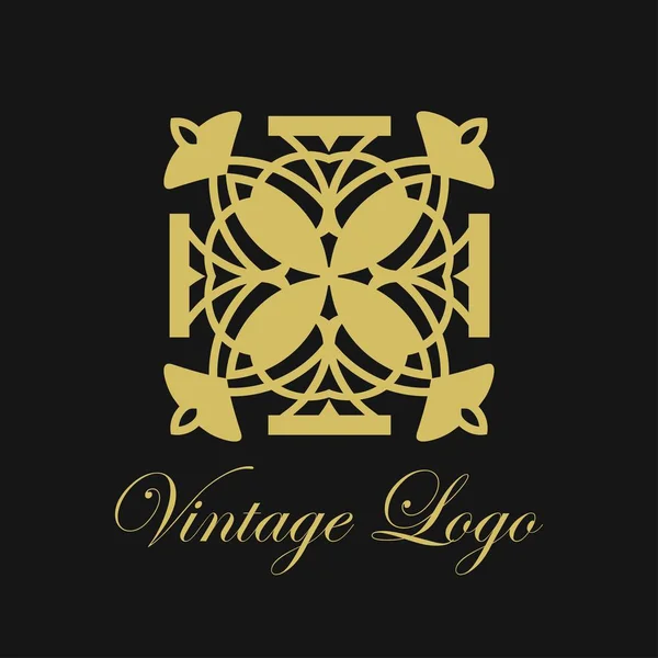 Plantilla de diseño de logotipo de adorno vectorial. Lujo vintage moderno art deco elemento. Se puede utilizar como emblema . — Vector de stock