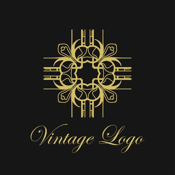 Plantilla de diseño de logotipo de adorno vectorial. Lujo vintage moderno art deco elemento. Se puede utilizar como emblema . — Vector de stock