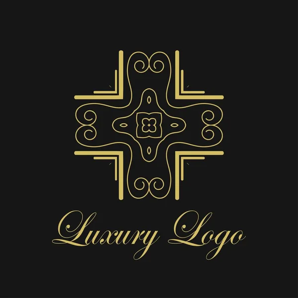 Plantilla de diseño de logotipo de adorno vectorial. Lujo vintage moderno art deco elemento. Se puede utilizar como emblema . — Vector de stock