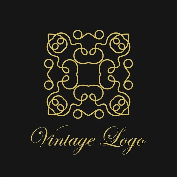 Vektor prydnad Logotypdesign mall. Lyx Vintage modern art deco element. Kan användas som emblem. — Stock vektor