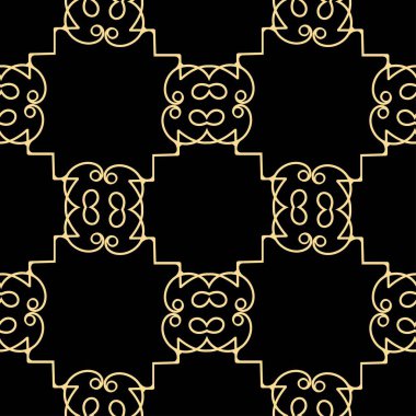 Vintage modern art deco soyut geometrik dikişsiz altın desen. Tekstil, duvar kağıdı, sarma için baskı.