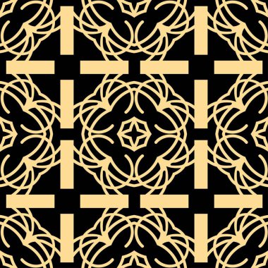 Vintage modern art deco soyut geometrik dikişsiz altın desen. Tekstil, duvar kağıdı, sarma için baskı.