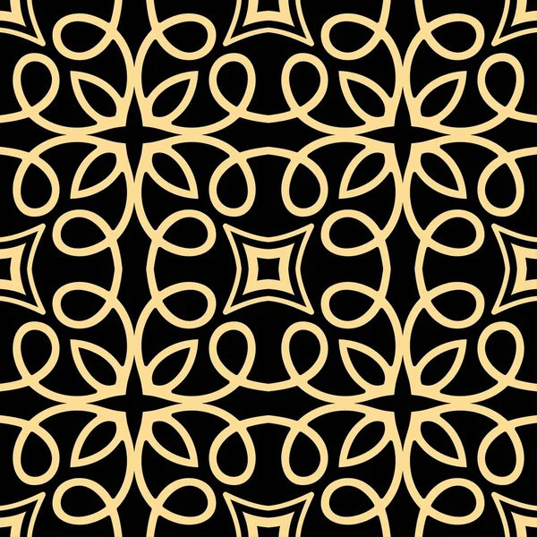 Vintage modern art deco abstract geometric seamless golden pattern. Print for textile, wallpaper, wrapping. — Stock Vector