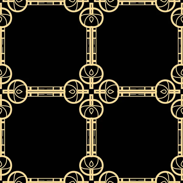 Vintage art deco moderno abstrato padrão dourado geométrico sem costura. Impressão para têxteis, papel de parede, embalagem . — Vetor de Stock