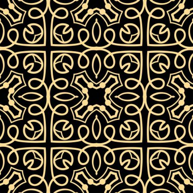 Vintage modern art deco soyut geometrik dikişsiz altın desen. Tekstil, duvar kağıdı, sarma için baskı.