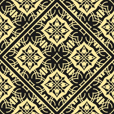 Modern altın art deco dikişsiz vintage duvar kağıdı deseni. Geometrik dekoratif arka plan