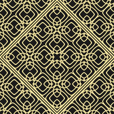 Modern altın art deco dikişsiz vintage duvar kağıdı deseni. Geometrik dekoratif arka plan