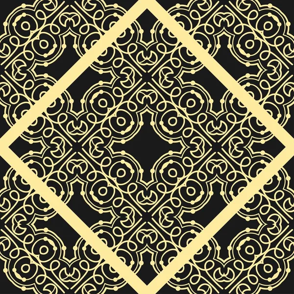 Moderno arte dorado deco sin costuras patrón de fondo de pantalla vintage. Fondo decorativo geométrico — Vector de stock