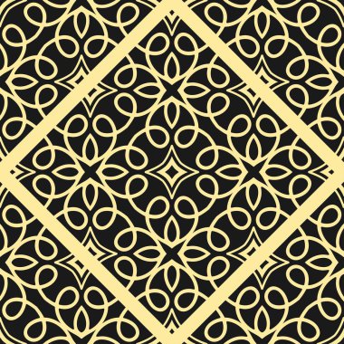 Modern altın art deco dikişsiz vintage duvar kağıdı deseni. Geometrik dekoratif arka plan