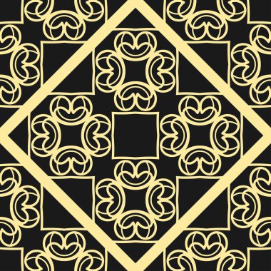 Modern altın art deco dikişsiz vintage duvar kağıdı deseni. Geometrik dekoratif arka plan