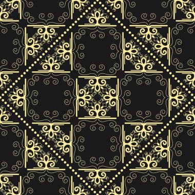 Modern altın art deco dikişsiz vintage duvar kağıdı deseni. Geometrik dekoratif arka plan