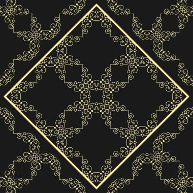 Modern altın art deco dikişsiz vintage duvar kağıdı deseni. Geometrik dekoratif arka plan