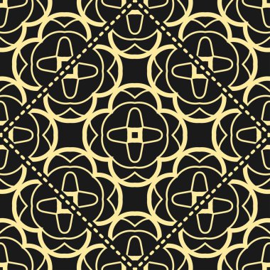 Modern altın art deco dikişsiz vintage duvar kağıdı deseni. Geometrik dekoratif arka plan