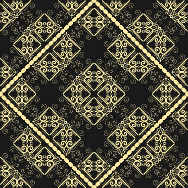 Modern altın art deco dikişsiz vintage duvar kağıdı deseni. Geometrik dekoratif arka plan