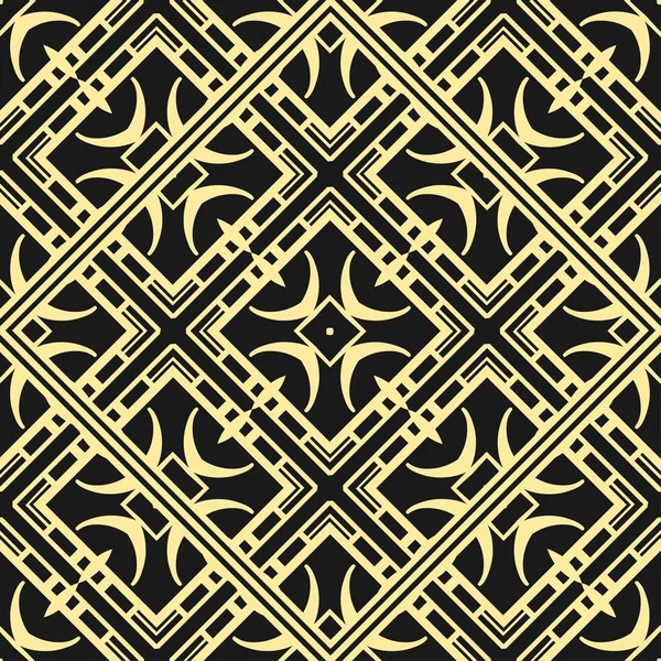 Moderne art déco doré motif de papier peint vintage sans couture. Fond décoratif géométrique — Image vectorielle