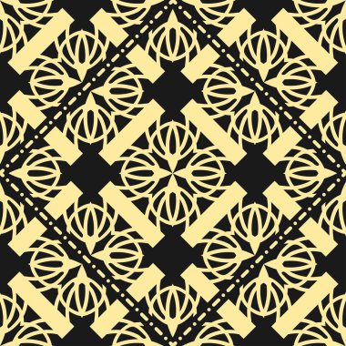 Modern altın art deco dikişsiz vintage duvar kağıdı deseni. Geometrik dekoratif arka plan