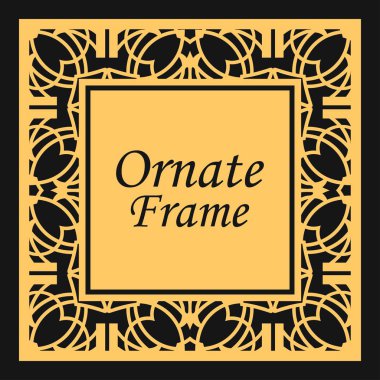Süslü elemanları ile klasik vektör kare çerçeve. Metin için yer ile soyut modern Art Deco süsleme. Vintage desen