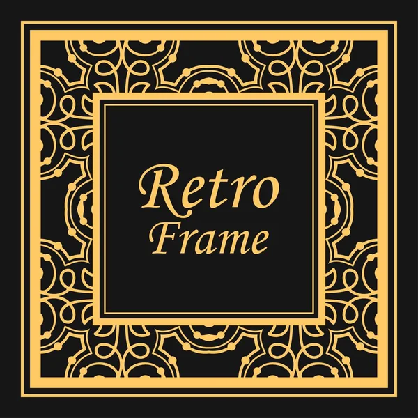 Klassiek vector vierkant frame met sierlijke elementen. Abstracte moderne Art Deco sieraad met plaats voor tekst. Vintage patroon — Stockvector