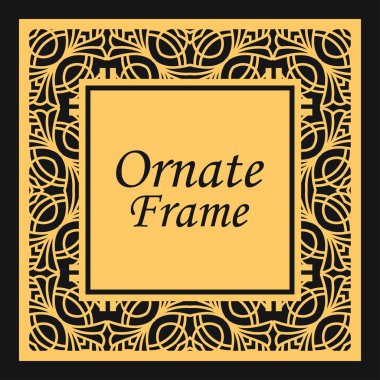 Süslü elemanları ile klasik vektör kare çerçeve. Metin için yer ile soyut modern Art Deco süsleme. Vintage desen