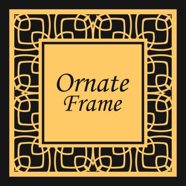 Süslü elemanları ile klasik vektör kare çerçeve. Metin için yer ile soyut modern Art Deco süsleme. Vintage desen