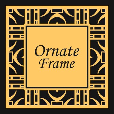 Süslü elemanları ile klasik vektör kare çerçeve. Metin için yer ile soyut modern Art Deco süsleme. Vintage desen