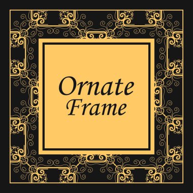 Süslü elemanları ile klasik vektör kare çerçeve. Metin için yer ile soyut modern Art Deco süsleme. Vintage desen
