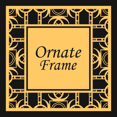 Süslü elemanları ile klasik vektör kare çerçeve. Metin için yer ile soyut modern Art Deco süsleme. Vintage desen