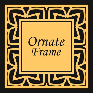 Süslü elemanları ile klasik vektör kare çerçeve. Metin için yer ile soyut modern Art Deco süsleme. Vintage desen