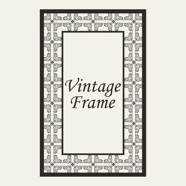 Vintage ornate border frame with ornamental elements, calligraphy swirls and ornament. Can be used for retro invitations and royal certificates. — Stock Vector