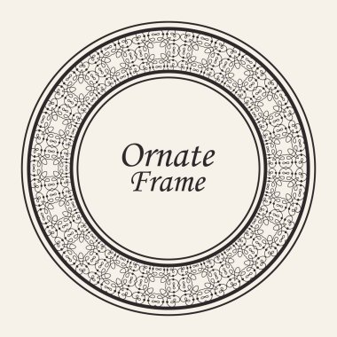Dekoratif yuvarlak modern Art Deco çerçeve. Tasarım için şablon. Metin için yer ile zarif vektör elemanı. Vintage süslü sınır. Davetiyeler ve tebrik kartları için dantel illüstrasyon