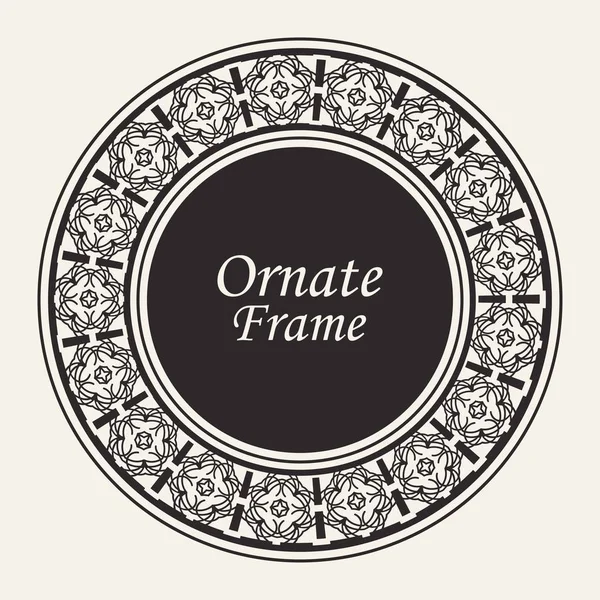 Dekoratif yuvarlak modern Art Deco çerçeve. Tasarım için şablon. Metin için yer ile zarif vektör elemanı. Vintage süslü sınır. Davetiyeler ve tebrik kartları için dantel illüstrasyon
